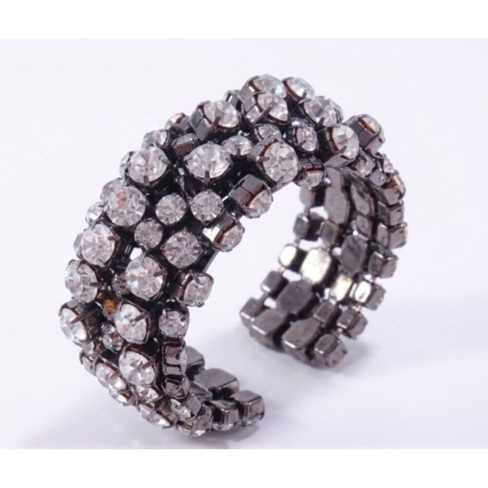 Lee Angel Crystal Cluster Statement Cuff Bracelet NWT 220 Vintage Collection